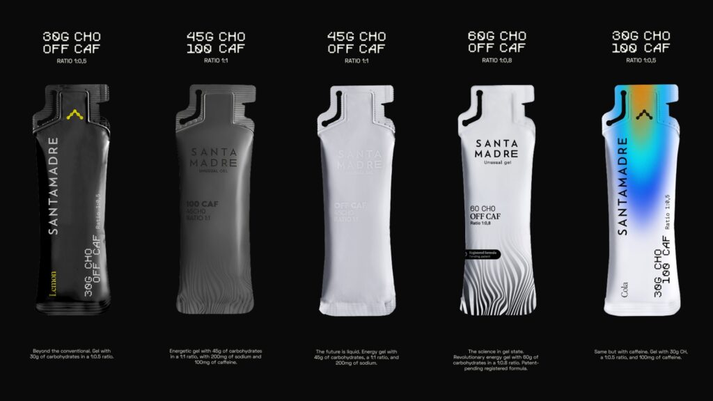 Composition de produits de nutrition sportive Santa Madre pour sortie vélo longue